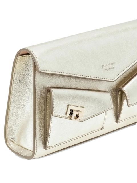Ferragamo mini multi-pocket clutch bag - Gold
