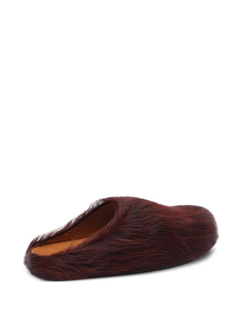 Marni Fussbett calf-hair mules - Red