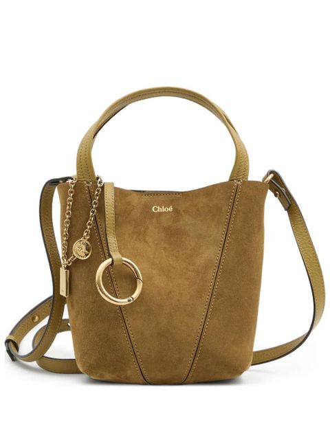 Chloé small Spin suede leather tote bag - Green - zdjęcie produktu nr 1
