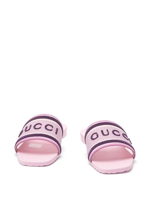 Gucci logo strap slippers - Pink
