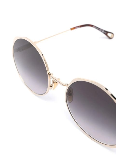 Chloé Eyewear logo-engraved round-frame sunglasses - Gold