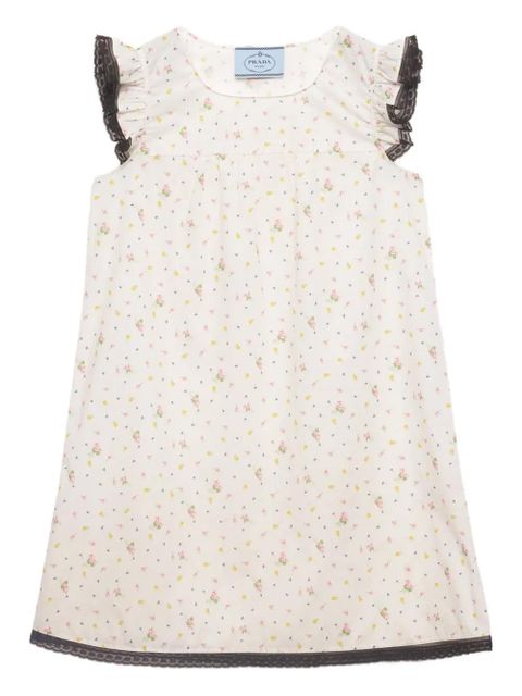 Prada floral-print mini dress - White - zdjęcie produktu nr 1