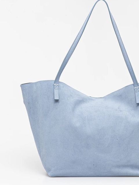 Patrizia Pepe torebka skórzana dwustronna kolor niebieski 2B0130 L153