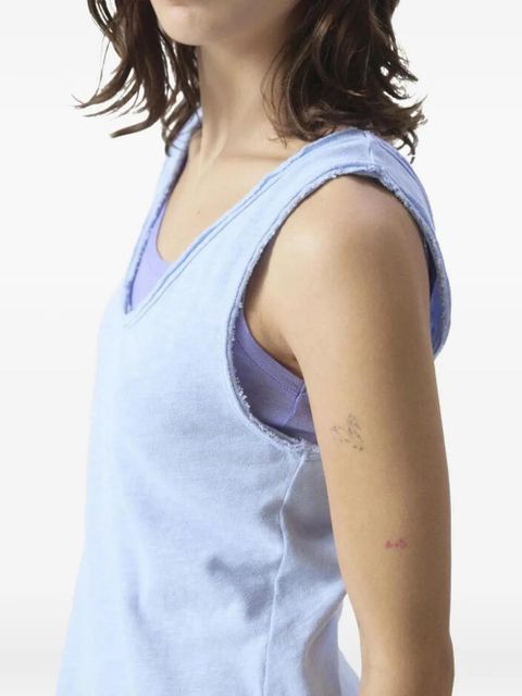 American Vintage Sonoma raw-edge tank top - Blue