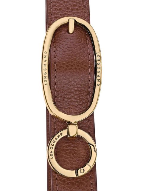 Longchamp large Le Foulonné grained-leather shoulder bag - Brown