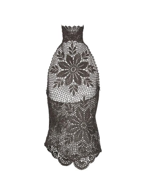 Magda Butrym crochet halter top - Brown - zdjęcie produktu nr 1