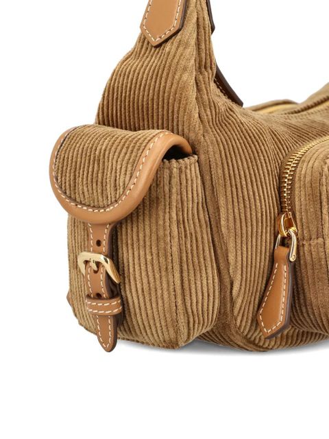 Miu Miu Pocket corduroy shoulder bag - Brown