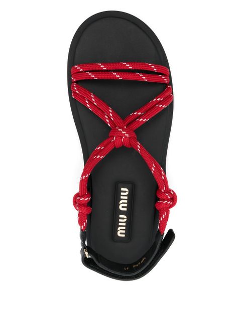 Miu Miu flat rope sandals - Red