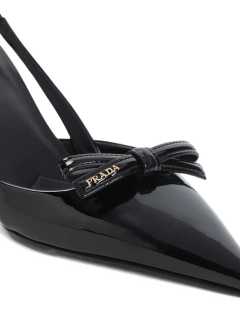 Prada bow slingback leather pumps - Black