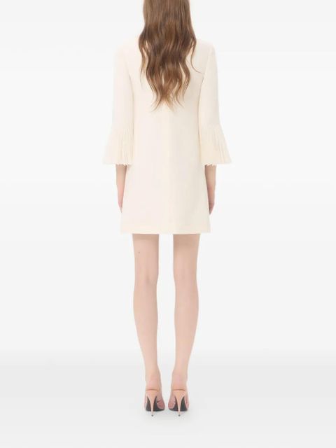 Valentino Garavani embroidered crepe couture short dress - Neutrals