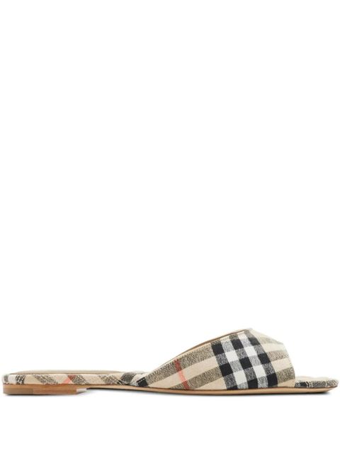 Burberry Mews Check slides - Neutrals - zdjęcie produktu nr 1