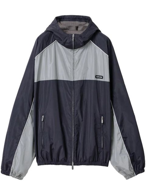 Miu Miu logo-print bomber jacket - Blue - zdjęcie produktu nr 1