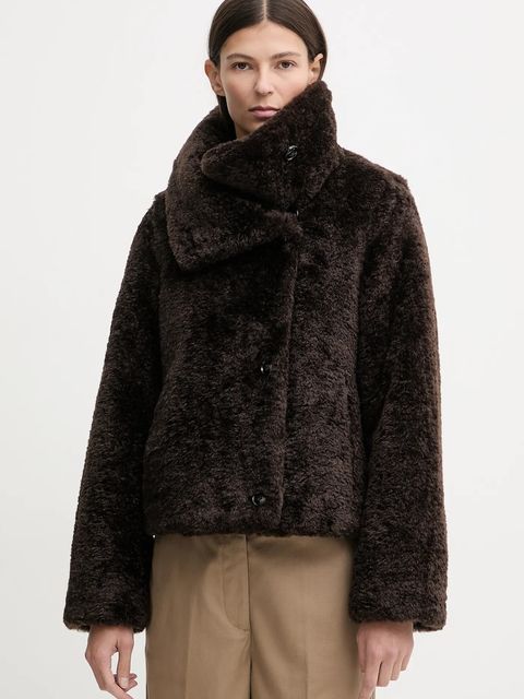 Marc O'Polo płaszcz kolor brązowy 510607870241 - zdjęcie produktu nr 1