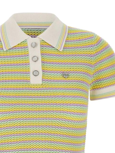 Casablanca Bourgeois striped logo polo shirt - Yellow