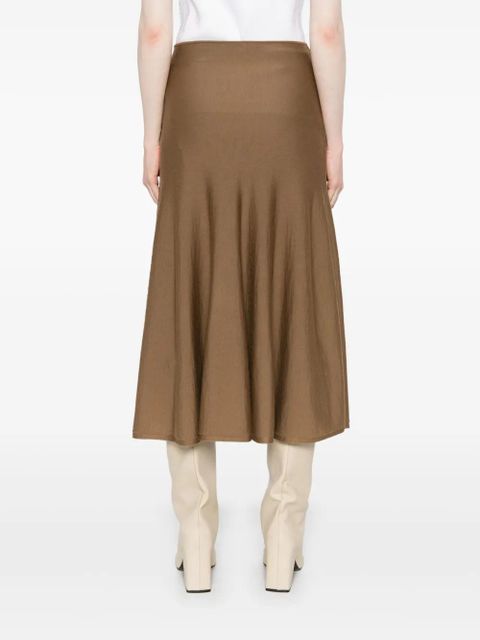 KHAITE Mayu midi skirt - Brown