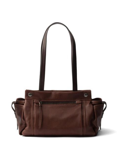 Prada Route medium leather tote bag - Brown - zdjęcie produktu nr 2