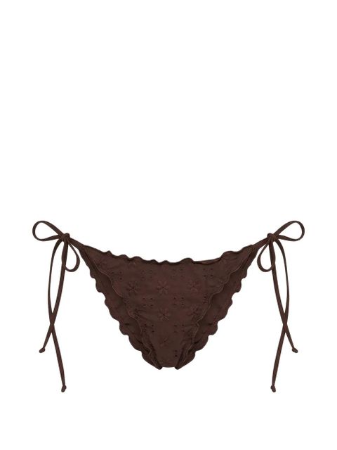 MC2 Saint Barth Miami broderie-anglaise side-tie bikini bottoms - Brown - zdjęcie produktu nr 1