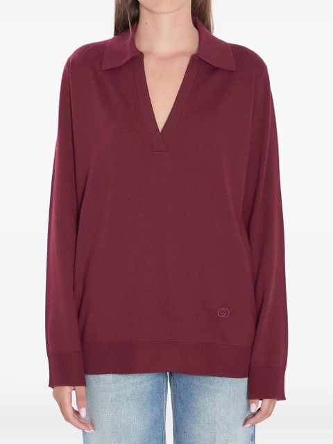 Gucci v-neck polo top - Red - zdjęcie produktu nr 1