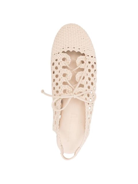 Hereu woven lace-up ballet flats - Neutrals