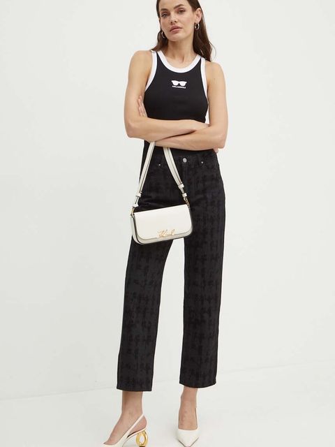 Karl Lagerfeld top damski kolor czarny 245W1719 - zdjęcie produktu nr 2