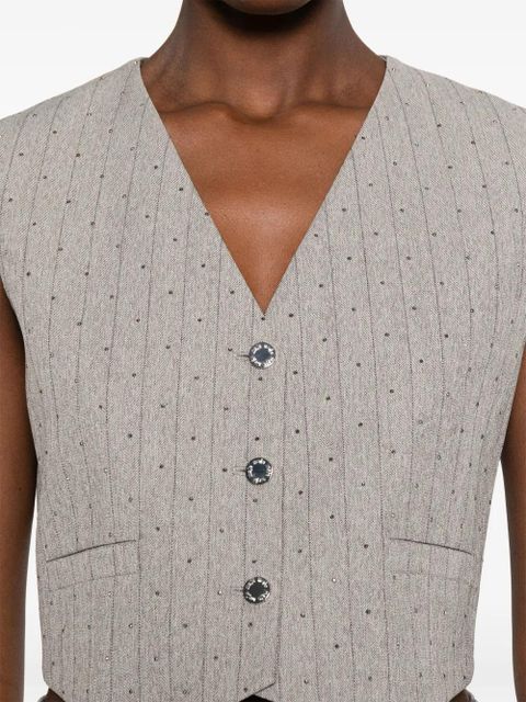 Maje pinstriped vest - Grey