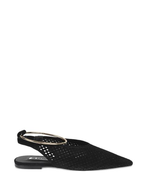 Jil Sander ring-embellished ballet flats - Black - zdjęcie produktu nr 1
