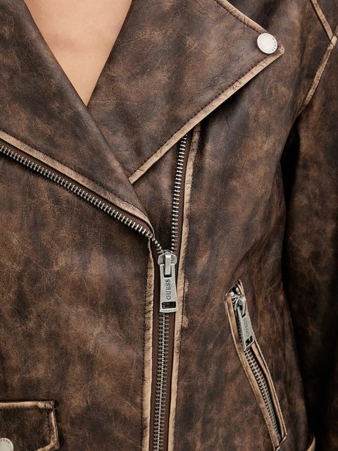 Guess ramoneska CHARLENE kolor brązowy przejściowa oversize W5YL04 WHDI0