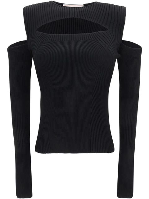 Alexander McQueen striped top - Black - zdjęcie produktu nr 1