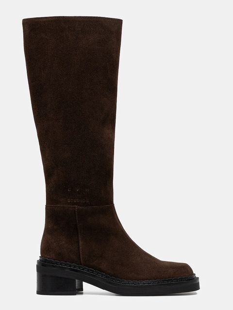 Copenhagen kozaki zamszowe damskie kolor brązowy na płaskim obcasie CPH624 choco - zdjęcie produktu nr 2