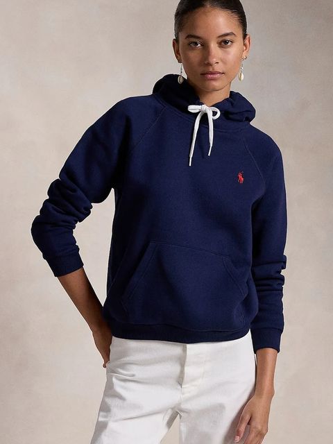 Polo Ralph Lauren bluza damska kolor granatowy z kapturem gładka 211943007 - zdjęcie produktu nr 1