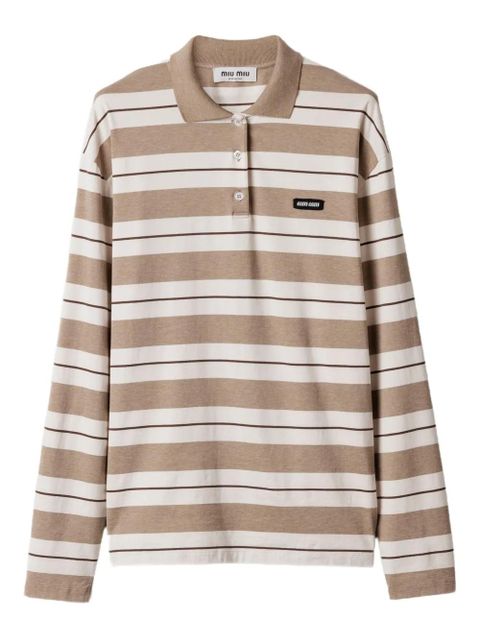 Miu Miu striped polo shirt - Neutrals