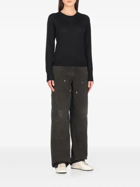 Golden Goose ribbed-trim wool sweater - Blue - zdjęcie produktu nr 2