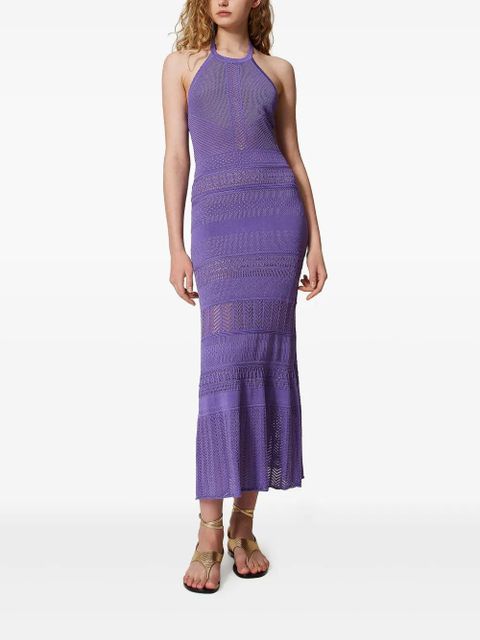 TWINSET pointelle-knit halterneck dress - Purple - zdjęcie produktu nr 2