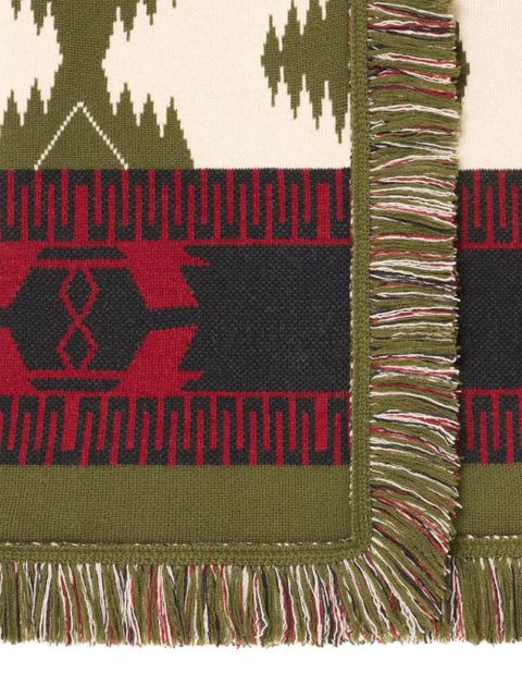 Alanui Icon jacquard fringed coat - White