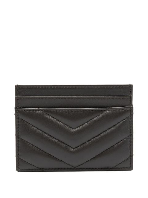 Saint Laurent chevron logo card holder - Grey - zdjęcie produktu nr 2