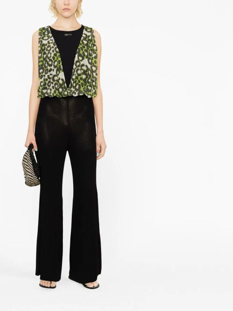 TWINSET high-waisted wide-ribbed trousers - Black - zdjęcie produktu nr 2