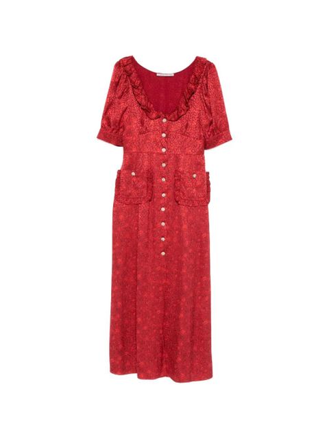 Alessandra Rich buttoned midi dress - Red - zdjęcie produktu nr 1
