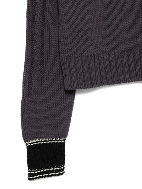 Alysi cable-knit v-neck sweater - Grey - zdjęcie produktu nr 2