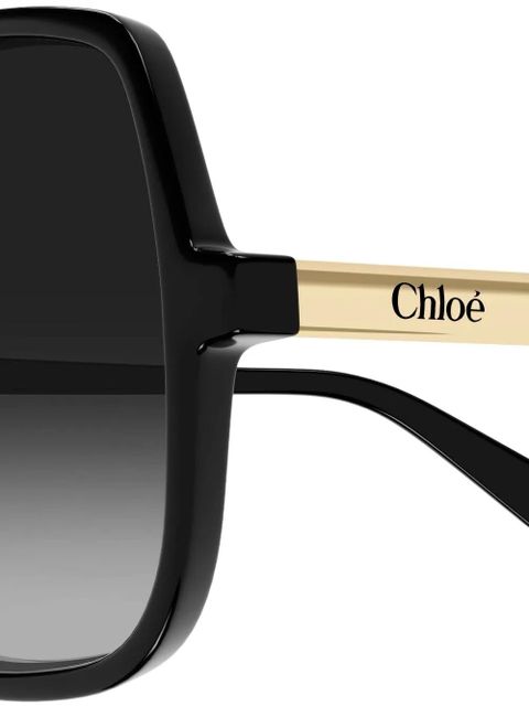 Chloé Eyewear oversized geometric-frame sunglasses - Black