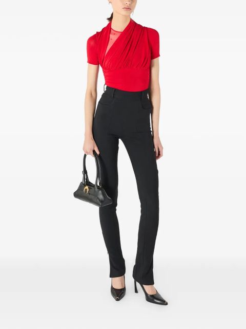 Marine Serre draped plumetis top - Red - zdjęcie produktu nr 2