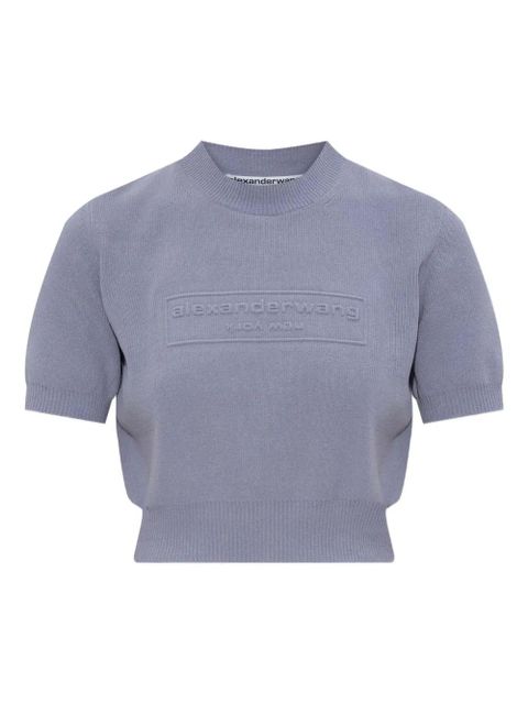 Alexander Wang embossed-logo short-sleeve top - Purple - zdjęcie produktu nr 1