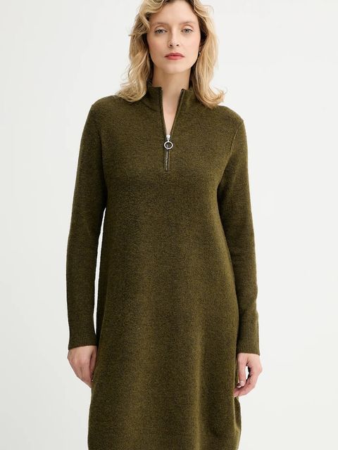 Marc O'Polo sukienka z dodatkiem wełny kolor zielony mini prosta 5000006932 - zdjęcie produktu nr 1