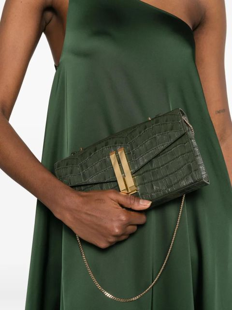 DeMellier Vancouver croc-effect clutch - Green