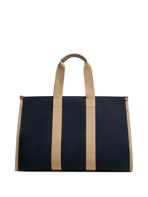 Moncler logo-detail canvas tote bag - Blue