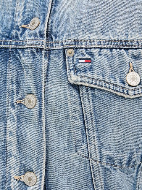 Tommy Jeans kurtka jeansowa kolor niebieski przejściowa oversize DW0DW21195