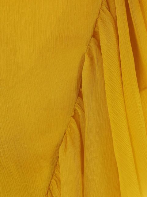Saint Laurent ruffled wrap dress - Yellow