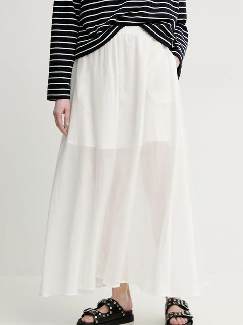 ISABELLE BLANCHE spódnica lniana kolor biały maxi rozkloszowana IS25SS-G093-T019 - zdjęcie produktu nr 1