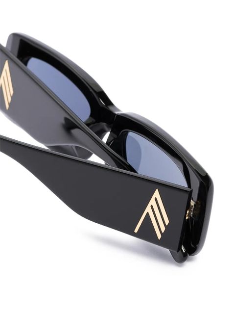 The Attico Mini Marfa rectangle-frame sunglasses - Black
