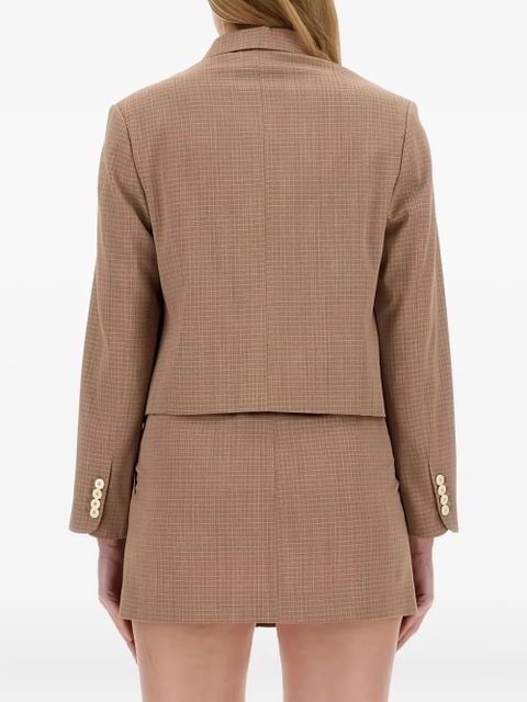 Alysi checked cropped jacket - Brown - zdjęcie produktu nr 2