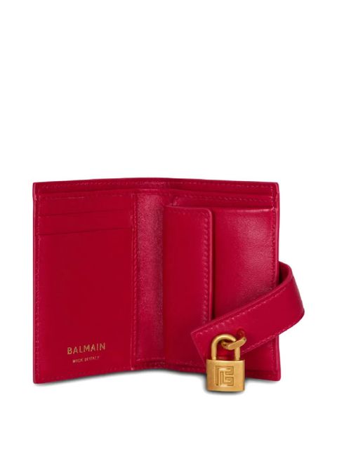 Balmain padlock leather wallet - Pink
